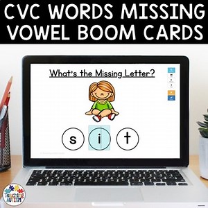 CVC Words Distance Learning | Missing Vowel Boom Cards