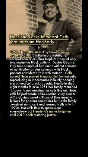 🧬 Doctors Stole Black Woman's Cells Without Consent Saved Millions of Lives 😱💉
