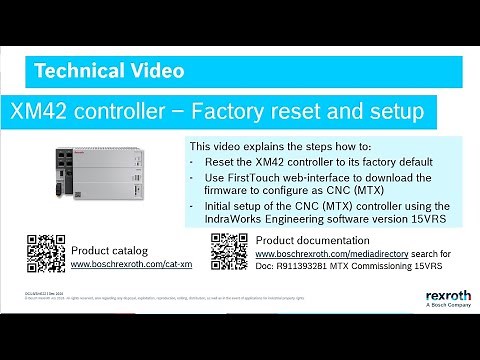 CNC MTX with XM42 controller – Factory reset and setup