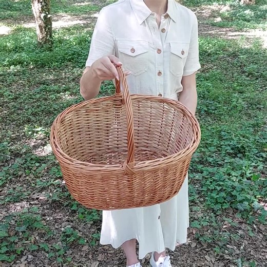 Large Oval Market Basket/ Wicker Basket / Boho Basket / Market Basket / Picnic Basket / Basket With Handle / Handmade Baskets / Beach Basket - Etsy