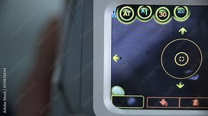 Modern automated machine examining eyeball. Eye examination test on a professional medical equipment screen. HD. Stock Video