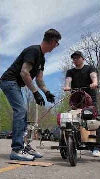 First time striping a parking lot line #shorts