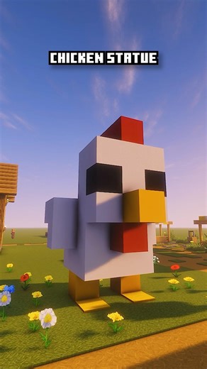 Chicken Statue 🐔🗿✨ #minecraft #hobberbot