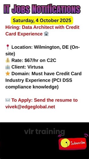 Data Architect Job in Wilmington, DE Oct 4, 2025