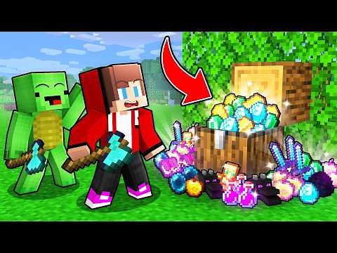 Mikey and JJ: Minecraft, But TREES are CHESTS - Maizen