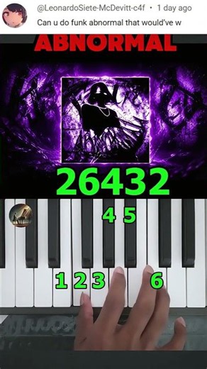 FUNK ABNORMAL Piano tutorial prt 2 #shorts #funk #viral