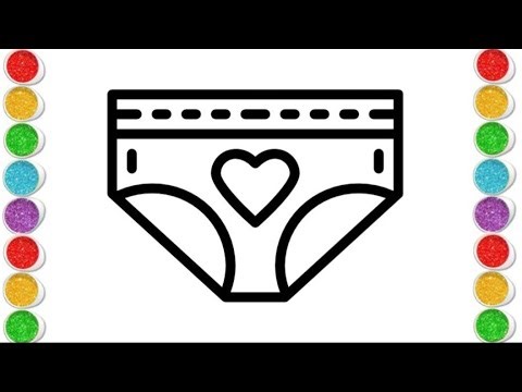 How to draw and painting a Underwear 🩳 Drawing for kids and toddlers 
