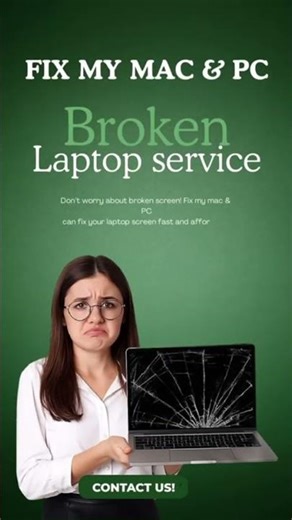 Broken laptop screen?Don’t stress #BrokenLaptop#LaptopScreenRepair#FixMyMacPC#MacBookRepair#Tech