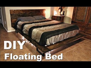 DIY Modern Floating Bed with Metal Legs!