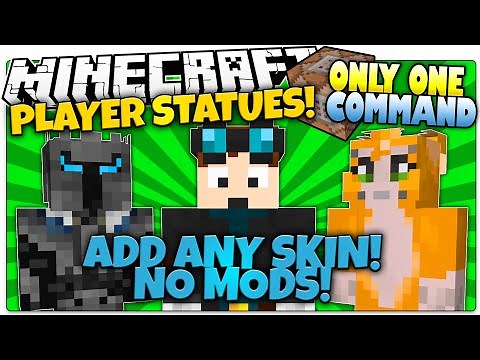 Minecraft | PLAYER STATUES! | Add Any Skin! | Only One Command (Minecraft Vanilla Mod)