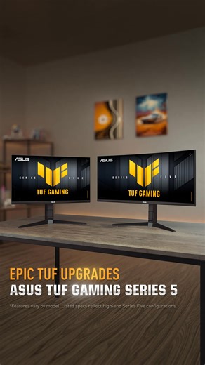 3.3K views · 40 reactions | The ASUS TUF GAMING SERIES 5 is here with 5 new upgrades! ​ ⚡Up to 310Hz (OC), 0.3ms​ Up to 95% DCI-P3 coverage​ 杻G-SYNC, FreeSync, ELMB Sync​ ✨DisplayWidget Center adds software-based controls​ 烙AI assistant switches settings, boosts shadows, and enhances crosshair contrast *Features vary by model.​ ​️Series 5 family: https://asus.click/TUF5 #PCGaming #ASUS | ASUS | Facebook