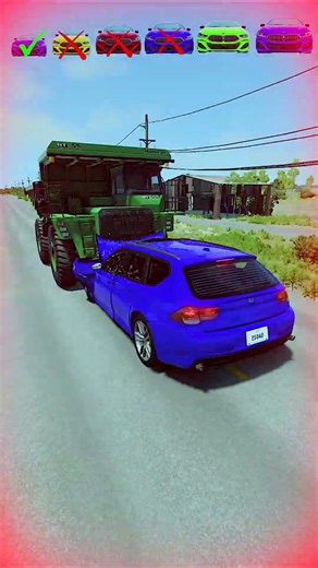 JCB excavator test crash vs Dump truck big small cars #shortsvideo #beamngdrive