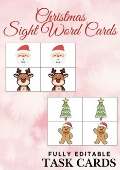 Christmas Sight word Cards (Fully Editable)