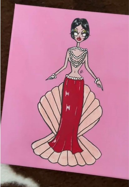 1920s meets the birth of venus 🦢 using montana spray paint, gouache, fineliner and ballpoint highlights x #itgirls #paintwithme #montanablack #gouachepainting #birthofvenus #deathbecomesher #1920smakeup #1920sfashion #gothicart #femaleartists