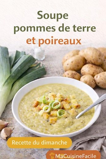 Soupe pomme de terre et poireaux
