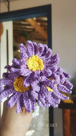 🌸 Crochet Aster Flower Tutorial – September’s Birth Flower made easy for beginners crochet lovers!