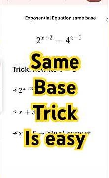 Same base trick — solve in 10 seconds