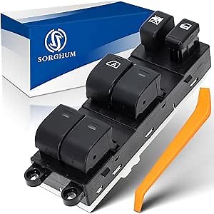 SORGHUM Power Window Switch Driver Side - Master Window Switch Compatible with 2005-2007 Nissan Frontier Xterra 12 Pins Replace# 25401-EA003 25401EA003