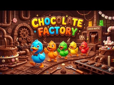 Five Little Ducks in Candy Land Chocolate | factory in Candy Land|Fun Kids Songs&Nursery Rhymes |#3d