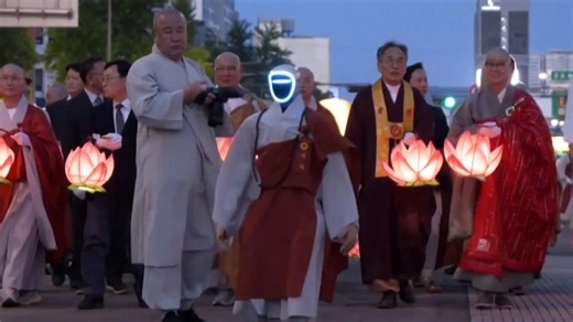Robot monks lead the annual Lotus Lantern Festival in South Korea