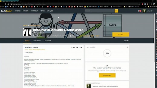 [CodingGame] 石头剪刀布 升级版 ： ROCK PAPER SCISSORS LIZARD SPOCK