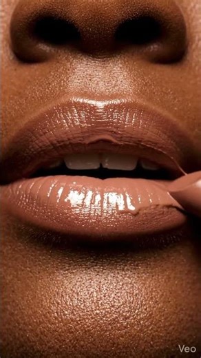 Perfect Glossy Beige Color Lips #beautyshorts #satisfying #makeup #lipgloss #lips #lipstick #foryou