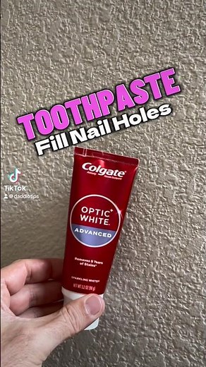 🦷🧱 Use Toothpaste to Fill Nail Holes in the Wall