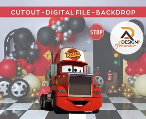 Cars Mack- Cutout, Party Decoration Cars Mack Theme, Birthday Party, Standing Prop, Digital Download - Cars Mack - Etsy