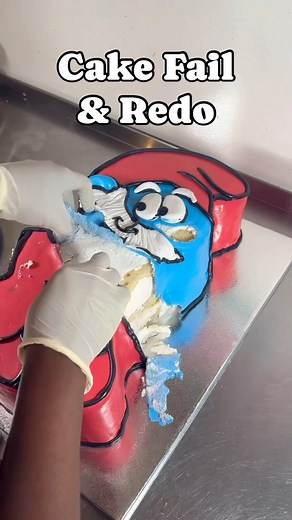 Busy Baking | You win some, you lose some. Either way you learn 🫶🏾 . . . . . . #cakefail #fail #papasmurf #smurf #smurfs #smurfcake #buttercream... | Instagram