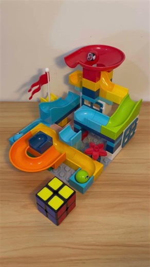 Marble Run Slide Blocks 01.20c 🔵🔴🟡 Satisfying Build #marblerun #asmr #marblerace