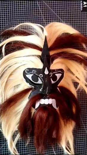 Making a Reog Ganongan mask out of foam