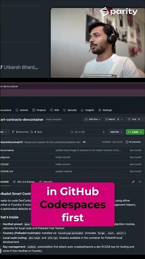 GitHub Codespaces Smart Contract One Click Dev Container Setup! #polkadot #tutorial #technology