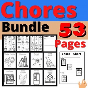 Chores Bundle Chore Chart Coloring Pages Bulletin Board Activity Resource