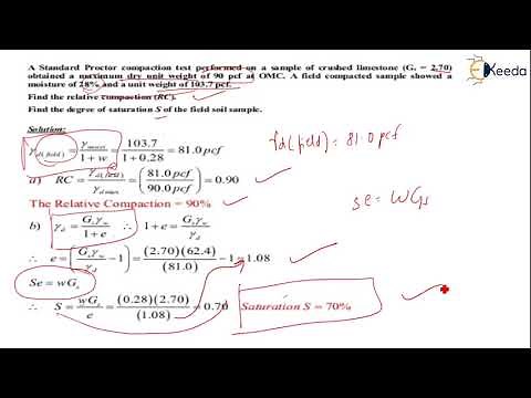 Numerical 1- Relative compaction-Compaction of Soils and Soil Exploration-Geotechnical Engineering 1