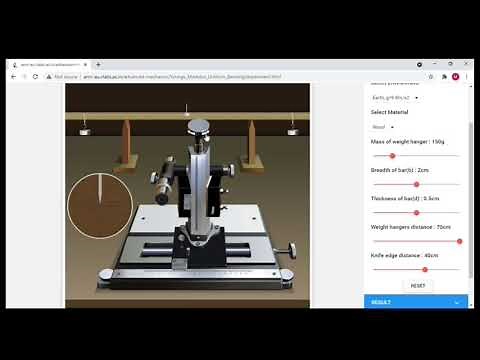 Young's Modulus of given beam by uniform bending (Amrita Virtual lab)