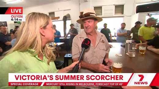 SPECIAL COVERAGE: Spare a thought for those in the state's north, home to some of the hottest towns in the world right now. Plenty of people are gathering at the pub, the coolest place to be. | 7NEWS Melbourne