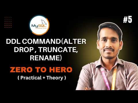 DDL Commands in SQL (ALTER, TRUNCATE, DROP, RENAME) Explained by Vishal Sir