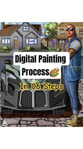 My digital painting process in 06 steps. Drawing Process