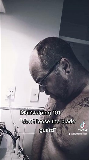 Manscaping fails #balls #tiktok #hairychest #bladeguard #funny