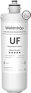 Waterdrop RF10W-UF 0.01 Micron Water Filter, Reduces Lead, Chlorine, Bad Taste & Odor, 11K Gallons High Capacity, Replacement for Waterdrop Under Sink Water Filtration System, White
