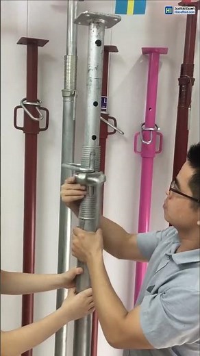 Steel prop height adjustment by Hiscaffold #steelprop #shoringprop #puntelli #étais #Baustützen