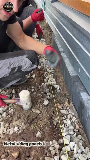 Metal Siding Base Trim Install 🏠 #MetalSiding #HomeExterior #Construction