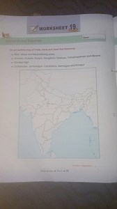 On an outline map of India, mark and label the following:  Rice... | Filo