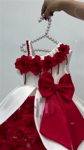 A beautiful red rose dress for your little princess—because she deserves to bloom like a flower