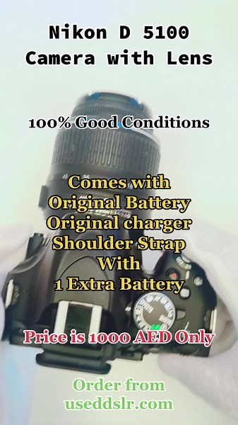 Nikon D5100 Camera With 18-55mm Lens -perfect conditions like new as video -this is actual video of the product #useddslr #useddslruae #useddslrdubai #nikon #nikond5100 #nikoncamera #nikondslr #nikonphotography #nikonvideography #nikonwildlife @MOUTASEM QWASSMEH معتصم قواسمة @MOUTASEM ACADEMY