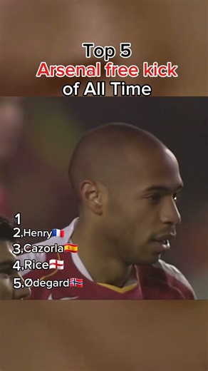 Top 5 Arsenal free kick of all Time
