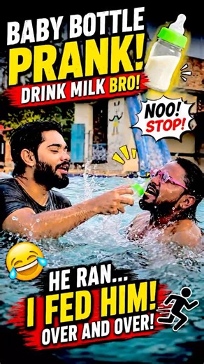 He Couldn’t Escape the Baby Bottle Prank! #prank #comedy #fun #viral #comedyforever #funny #ytshorts
