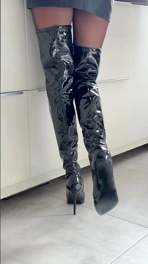 Latex Over The Knee High Heel Boots #boots #highheels #latex