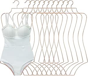 Body Shape Swimsuit Bikini Hanger Wire Display Hangers for Lingerie Bathing Suits Swimwear Clothes Coat (10, Rosy Gold)