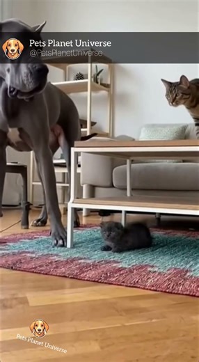 When a Great Dane Barked at a Kitten, Mom Cat Made Him Regret It!"